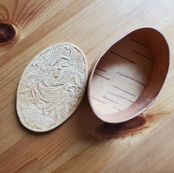 Vintage Birch Bark Trinket Box, made in Russia - Picture 2 of 6